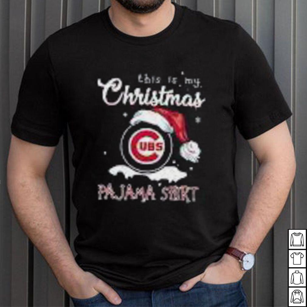 Santa Hat This Is My Christmas Chicago Cubs Pajama Christmas Shirt