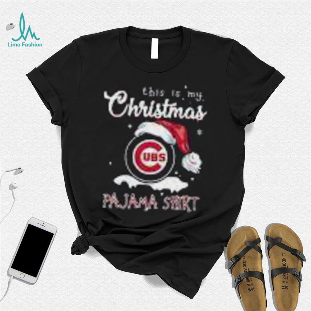 Santa Hat This Is My Christmas Chicago Cubs Pajama Christmas Shirt