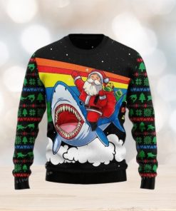 Santa Riding Shark Ugly Sweater For Woman