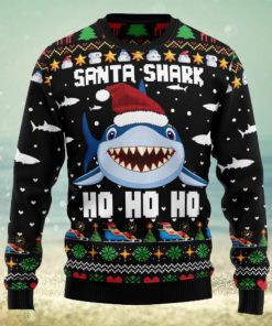 Santa Shark Ho Ho Ho Ugly Christmas Sweater Thankgiving Gift Men Women