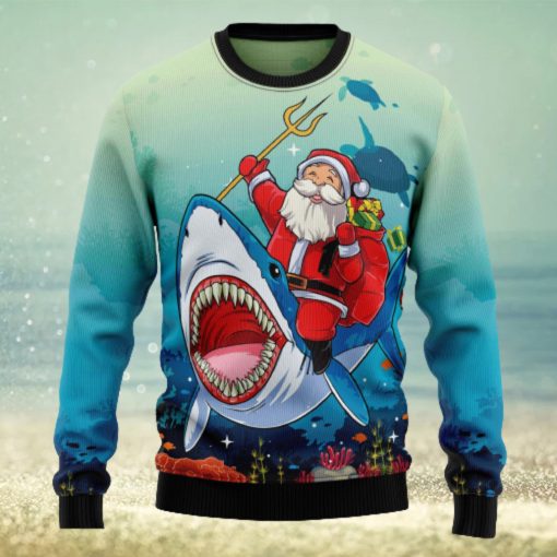 Santa Shark Ugly Christmas Sweater Thankgiving Gift Men Women