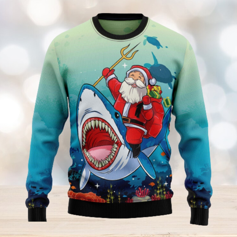 Santa Shark Ugly Christmas Sweater Thankgiving Gift Men Women
