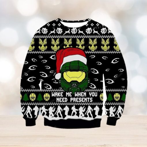 Santa Wake Me When You Need Presents Ugly Sweater