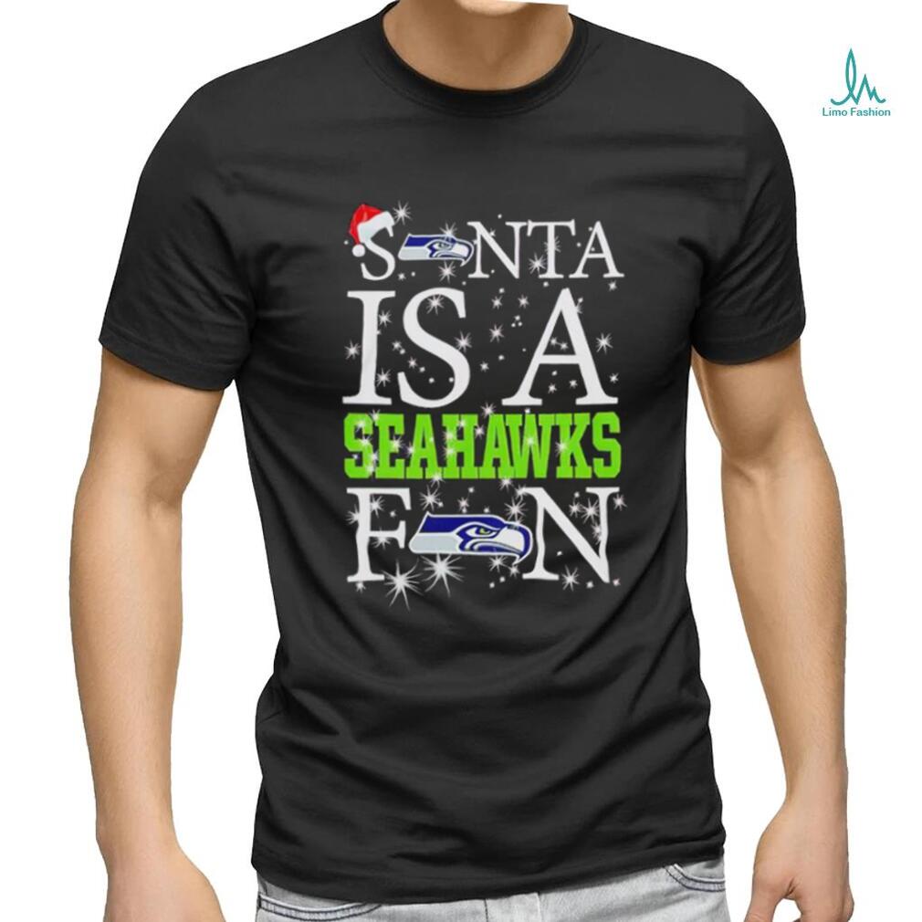 Nice santa Hat Seattle Seahawks logo Merry Christmas shirt, hoodie