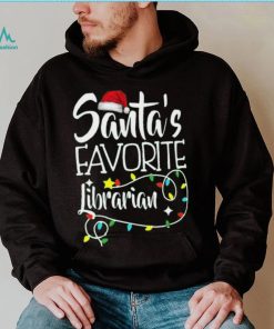 Santa's Favorite Librarian Christmas Pajama Lights T Shirt