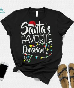 Santa's Favorite Librarian Christmas Pajama Lights T Shirt