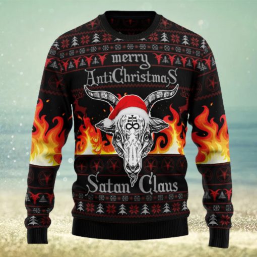 Satan Claus Merry Hail Satanic Ugly Christmas Sweater Thankgiving Gift Men Women