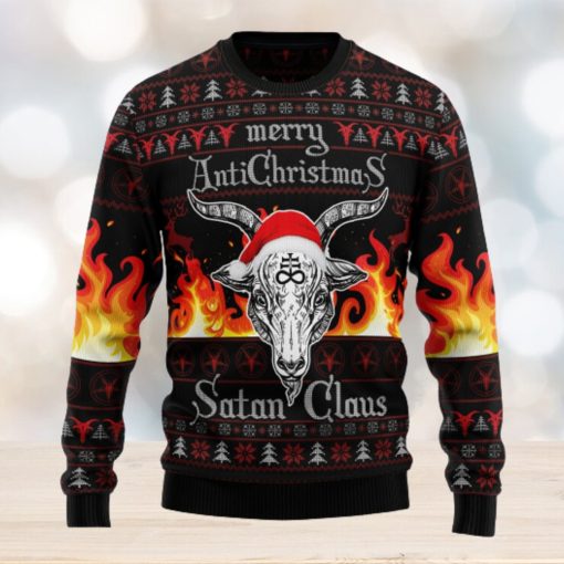 Satan Claus Merry Hail Satanic Ugly Christmas Sweater Thankgiving Gift Men Women