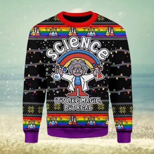 Science LGBT Unicorn Ugly Christmas Sweater Xmas Gift Christmas Gift Sweater