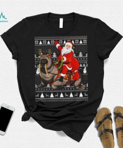 Sea Lion Xmas Holiday Ugly Santa Riding Sea Lion Christmas Shirt