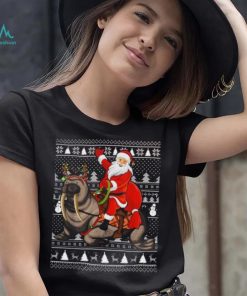 Sea Lion Xmas Holiday Ugly Santa Riding Sea Lion Christmas Shirt