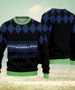 Seattle Seahawks Fans Caro Pattern Ugly Christmas Sweater Gift