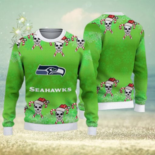 Seattle Seahawks Fans Skull February Knitted Christmas Sweater