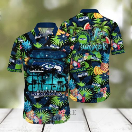 Seattle Seahawks NFL Flower Full Printing Unisex Hawaiian Shirt