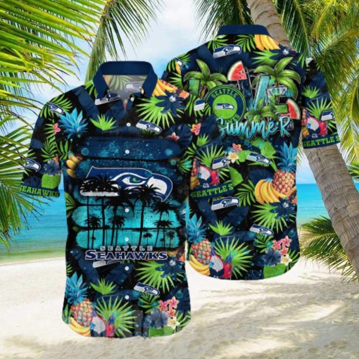 Seattle Seahawks NFL Flower Full Printing Unisex Hawaiian Shirt