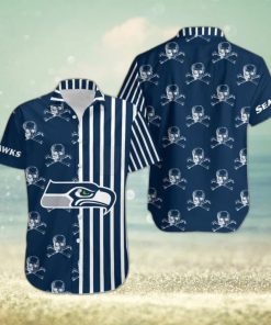 Seattle Seahawks Stripes and Skull Danger Hawaiian Shirt Gift For Halloween