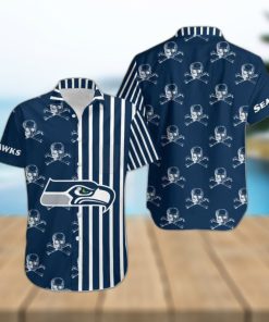 Seattle Seahawks Stripes and Skull Danger Hawaiian Shirt Gift For Halloween