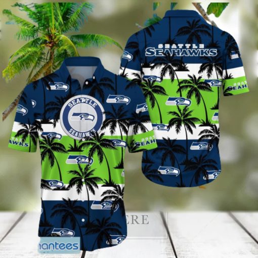 Seattle Seahawks Tropical Palm Tree Trending Summer Aloha Hawaiian Shirt