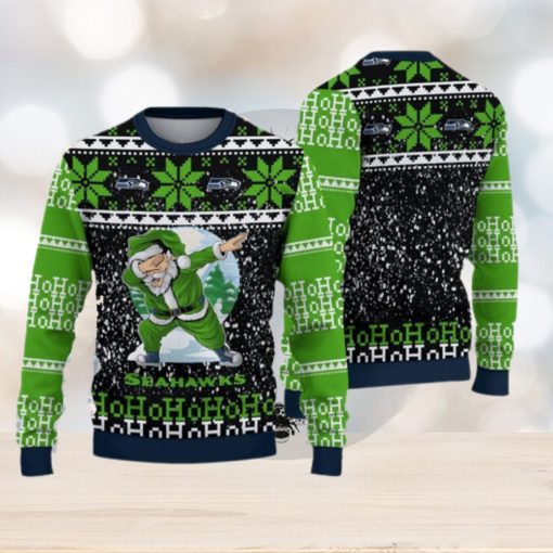 Seattle Seahawks Ugly Christmas Santa Claus Xmas Sweater Mittens Gift Mens Women