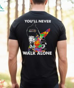 Cleveland Browns Dad and Son Autism you'll never walk alone shirt