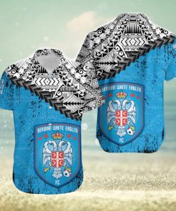 Serbian White Eagles Fc Ca Soccer Grunge Polynesian Tattoo Pattern Hawaiian Shirt For Fans