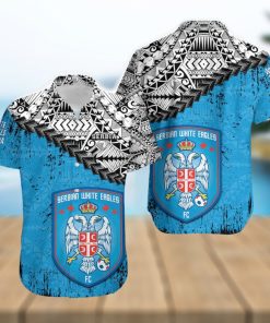 Serbian White Eagles Fc Ca Soccer Grunge Polynesian Tattoo Pattern Hawaiian Shirt For Fans