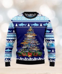 Shark Tree Ugly Christmas Sweater Gift Men Women