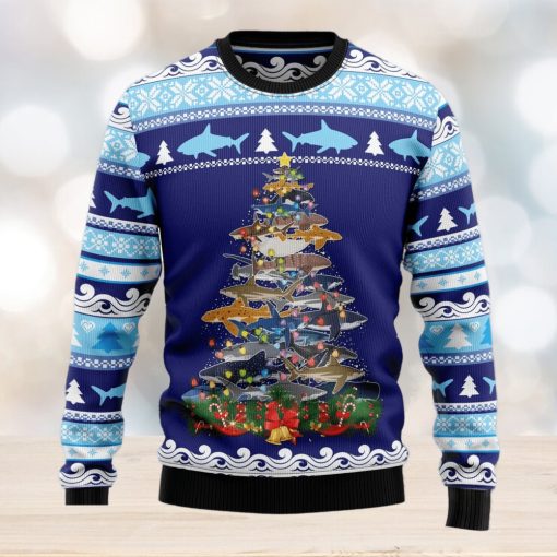 Shark Tree Ugly Christmas Sweater Thankgiving Gift Men Women