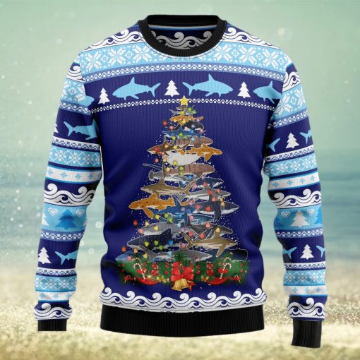 Shark Tree Ugly Christmas Sweater Thankgiving Gift Men Women