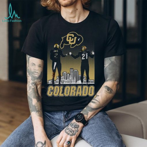 Shedeur Sanders and Shilo Sanders Colorado Buffaloes City Skyline Shirt