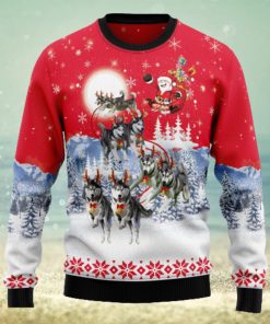 Siberian Husky Santa Claus Ugly Christmas Sweater Thankgiving Gift Men Women