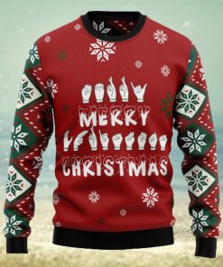 Sign Language Merry Ugly Christmas Sweater Thankgiving Gift Men Women