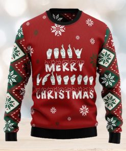 Sign Language Merry Ugly Christmas Sweater Thankgiving Gift Men Women