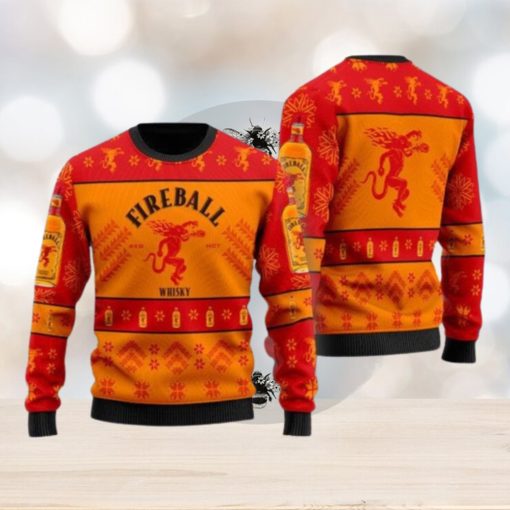 Simplee Fireball Whiskey Christmas Gift Sweater All Over Print 3D Sweater