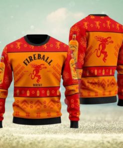 Simplee Fireball Whiskey Christmas Gift Sweater All Over Print 3D Sweater