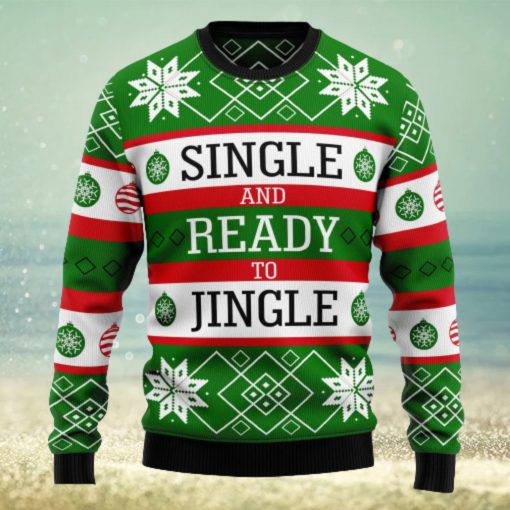 Single Ready To Jingle Ugly Christmas Sweater Thankgiving Gift Men Women