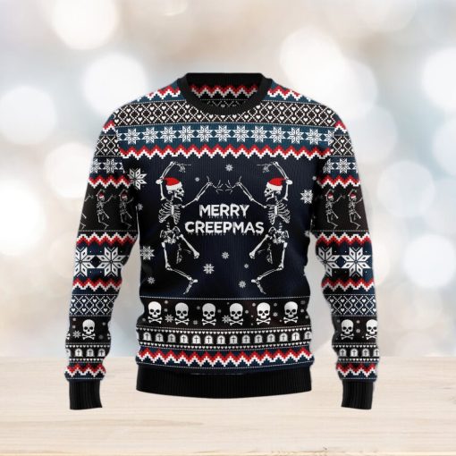 Skeleton Merry Creepmas Ugly Christmas Sweater Gift Men Women