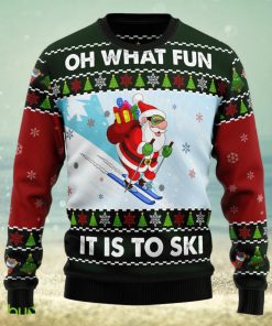 Skiing Oh What Fun Ugly Christmas Sweater Thankgiving Gift Men Women