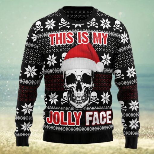 Skull Jolly Face Ugly Christmas Sweater Thankgiving Gift Men Women