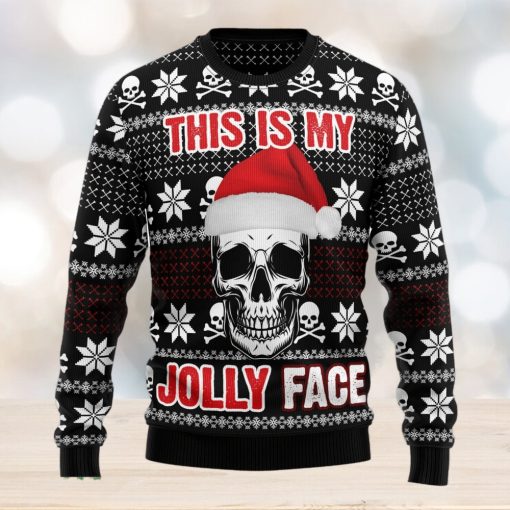 Skull Jolly Face Ugly Christmas Sweater Thankgiving Gift Men Women