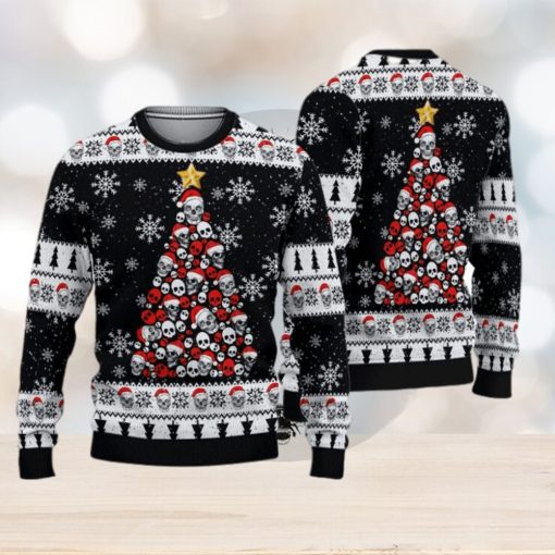 Skull Pine Tree Ugly Christmas 3D Sweater