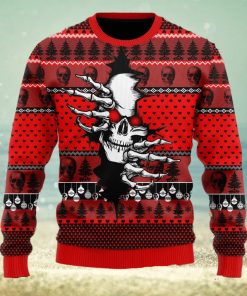 Skull Skeleton Is Hidding Gift X mas Ugly Christmas Sweater Unisex 3D Sweater Christmas Gift