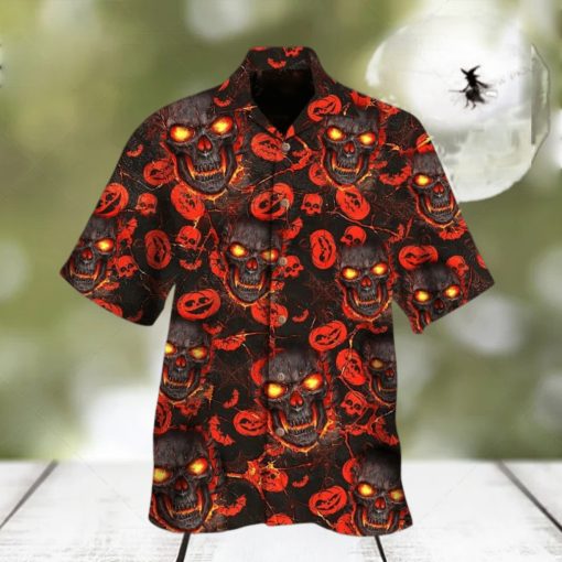 Skulls Pumpkin Hawaiian Shirt