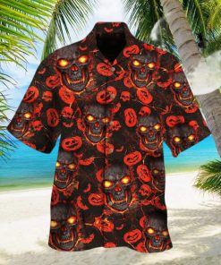 Skulls Pumpkin Hawaiian Shirt