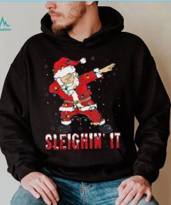 Sleighin It Dabbing Santa With Christmas Lights Christmas Unisex Shirt