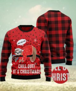 Sloth Chill Out Ugly Christmas Sweater Gift Men Women