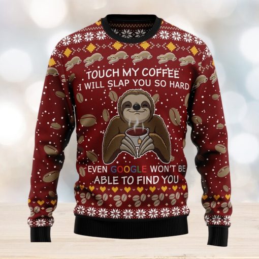 Sloth Coffee Ugly Christmas Sweater Thankgiving Gift Men Women