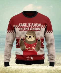 Sloth Take It Slow Ugly Christmas Sweater Gift Men Women