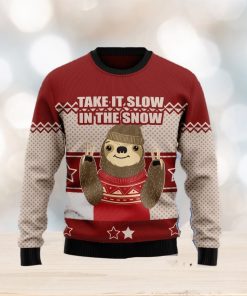 Sloth Take It Slow Ugly Christmas Sweater Gift Men Women