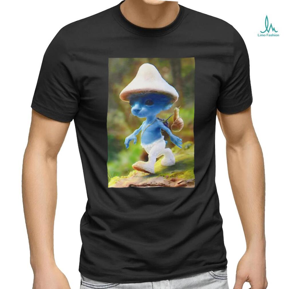 Smurf Cat Realistic Cat Mushroom T-Shirt